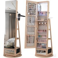 Swivel Lockable Jewelry Cabinet - Natural - thumbnail 1