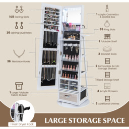 Swivel Lockable Jewelry Cabinet - Natural - thumbnail 5