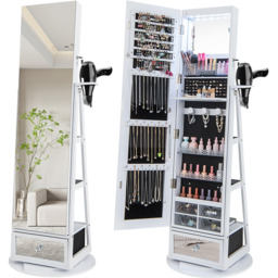 Swivel Lockable Jewelry Cabinet - Natural - thumbnail 2