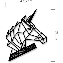 Unicorn  Wall Art Metal Decorative Object - Black - Black - thumbnail 3