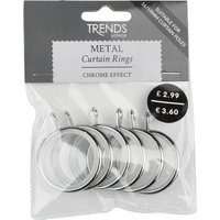 Metal Curtain Rings - Chrome / Fits 16 / 19 mm curtain poles - image 1