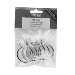 Metal Curtain Rings - Chrome / Fits 16 / 19 mm curtain poles - thumbnail 2