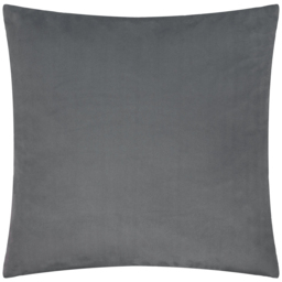 Savoy Stripe Cut Velvet Cushion - Charcoal / Polyester - thumbnail 3