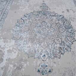 Distressed Traditional Medallion Bordered Area Rug - Grey Blue / 150 x 80cm - thumbnail 4