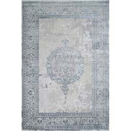 Distressed Traditional Medallion Bordered Area Rug - Grey Blue / 150 x 80cm - thumbnail 5