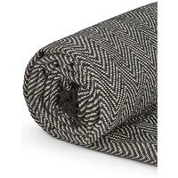 Herringbone Throw Over Blanket - Black / 254cm / 178x254cm