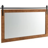 Barn Door Style Wall Mirror - Brown