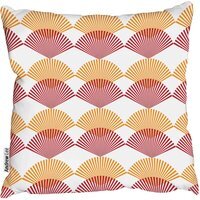 Abstract seamless pattern red and orange fan shape Japanese style Cushion - orange / 60cm