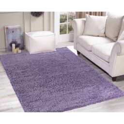 Desire Rugs Plain Living Room Fluffy Shaggy Area Rugs - Lilac / 60x110 - thumbnail 3