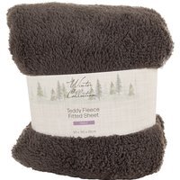 Teddy Fleece Fitted Sheet Charcoal Db - Charcoal / Single - thumbnail 1