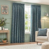 Grantley Jacquard Pencil Pleat Curtains - Wedgewood / 117cm / 183cm - image 1
