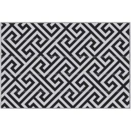 Outsunny Outdoor Plastic Straw Rug Portable RV - Black, White / 152cm - thumbnail 5