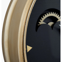 Retro Metal Working Cogs Wall Clock - Black and Champagne - thumbnail 5