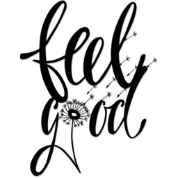 Feel Good  Wall Art Metal Decorative Object - Black - Black - thumbnail 2