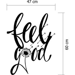 Feel Good  Wall Art Metal Decorative Object - Black - Black - thumbnail 3