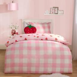 Strawberry Duvet Cover Set - Blush Pink / Double - thumbnail 4