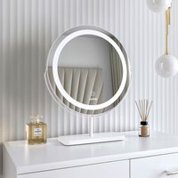 Ava Marble Touch Sensor LED Light Mirror - White - image 1