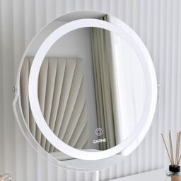 Ava Marble Touch Sensor LED Light Mirror - White - thumbnail 3