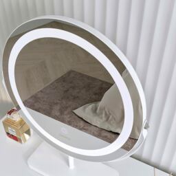 Ava Marble Touch Sensor LED Light Mirror - White - thumbnail 4