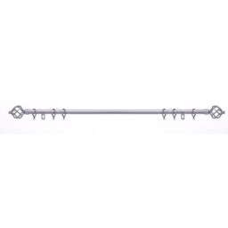 19 mm Extendable Metal Curtain Poles Rods - Satin Steel / 210cm - thumbnail 3
