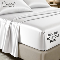Silk Luxury Deep Box Fitted Sheet - White  / King