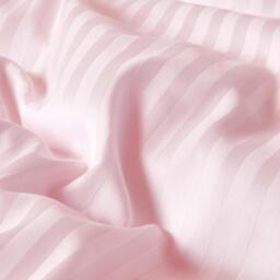 Satin Stripe Egyptian Cotton Duvet Cover with Pillowcase - Pink / Single - thumbnail 2