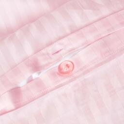 Satin Stripe Egyptian Cotton Duvet Cover with Pillowcase - Pink / Single - thumbnail 3