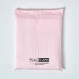 Satin Stripe Egyptian Cotton Duvet Cover with Pillowcase - Pink / Single - thumbnail 4