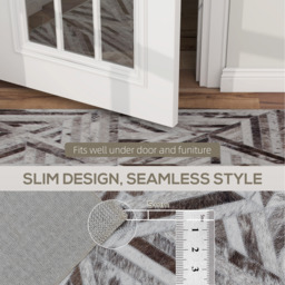 HOMCOM Non Slip Washabl Chenille Rug  - Brown / 230L x 160W x 0.5H cm - thumbnail 4