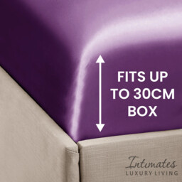 Intimates Satin Silky Bedding Sets with Duvet Cover, Fitted Sheet, Pillowcases - Purple / Superking - thumbnail 2