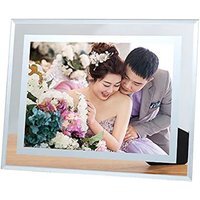 Set of 4 Glass Mirror Photo Frame Silver Picture Frames Clear Display Small - Silver - thumbnail 1
