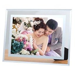 Set of 4 Glass Mirror Photo Frame Silver Picture Frames Clear Display Small - Silver - thumbnail 2