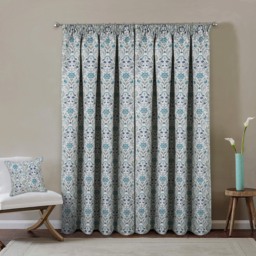 Cotswold Floral Blue Blackout Pencil Pleat Curtains - Blue / 229cm - thumbnail 5