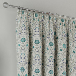 Cotswold Floral Blue Blackout Pencil Pleat Curtains - Blue / 229cm - thumbnail 3