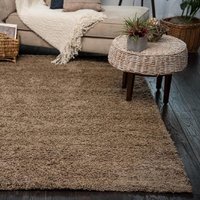 Soft Thick Luxury Modern Shaggy Rug Dark Beige - Dark Beige / 80cm x 150cm