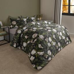 Floral Print Reversible Duvet Set - Black / King - thumbnail 2