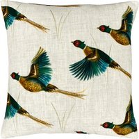 Country Flying Pheasants Cushion - Multicolour / 80 Feather 20 Polyester