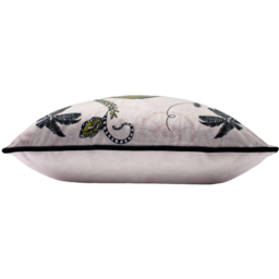 Tropical Cheetah Velvet Piped Cushion - Blush / Polyester - thumbnail 3