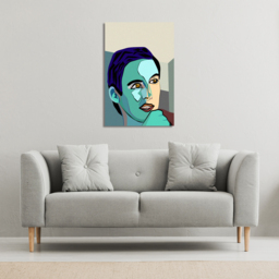 thoughtful boy Canvas Print - Blue / 51cm / 77cm - thumbnail 2