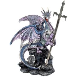 Lilac Purple Sword of the Dragon Gothic Fantasy Letter Opener - 22cm - thumbnail 2