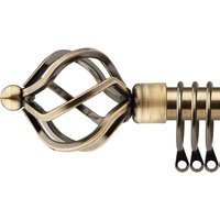 16-19mm Cage Extendable Durable Metal Curtain Pole Set - Brass / 160cm - image 1
