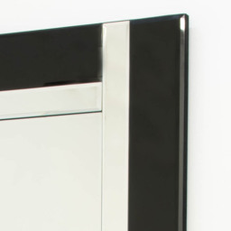 Mirror Outlet Black Double Bevelled All Glass Mirror - Black - thumbnail 2