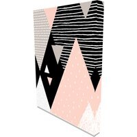 'GEO Shapes' Graphic Art Print on Canvas - Pink / 91cm / 61cm - thumbnail 1