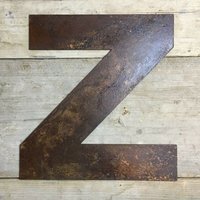 Personalised Metal lettering , Personalised Gift , Rusty Chunky Letter Z - Rusted