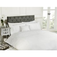 Limoges Raised Roses Floral Duvet Cover Set - White / Superking