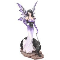 Panthea Purple Fairy and Panther Companion Figurine - 29cm