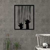 Scratch Wall Art Metal Decorative Object - Black - Black - image 1