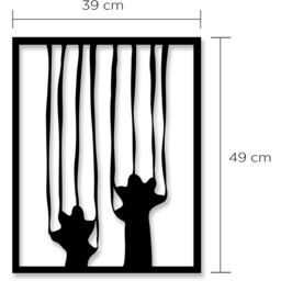 Scratch  Wall Art Metal Decorative Object - Black - Black - thumbnail 3