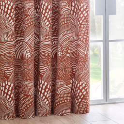 Set of 2 Nola Abstract Cotton Eyelet Curtains - Chestnut / 117cm / 137cm - thumbnail 5