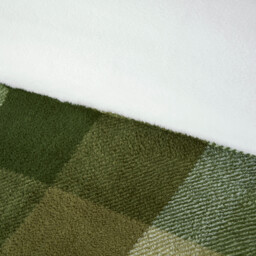 Teddy Fleece Check Duvet Set - Green / Double - thumbnail 4
